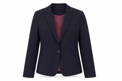 Brook Taverner Women's Navy Classic Single-Breasted Blazer Size 12R