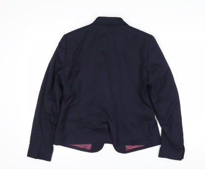 Brook Taverner Women's Navy Classic Single-Breasted Blazer Size 12R