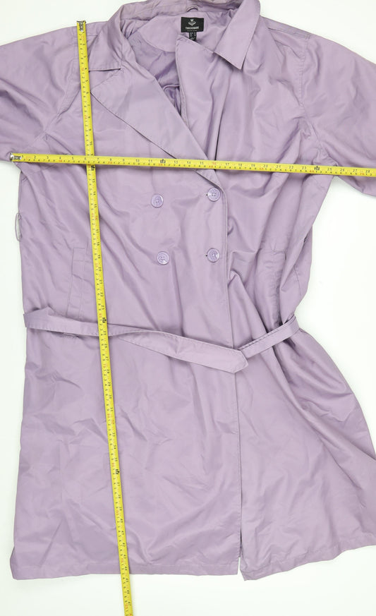 Threadbare Women's Plus Purple Trench Coat Belted Long Size 24