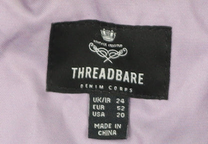 Threadbare Women's Plus Purple Trench Coat Belted Long Size 24