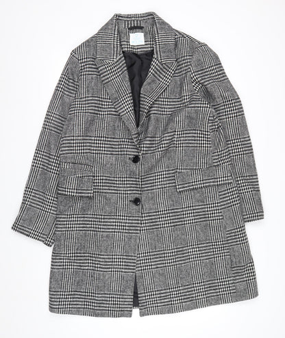 Primark Women’s Grey Checked Blazer Jacket Size 16 Regular Fit