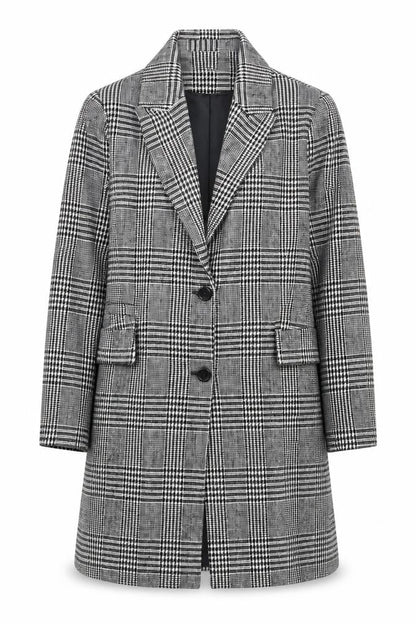 Primark Women’s Grey Checked Blazer Jacket Size 16 Regular Fit
