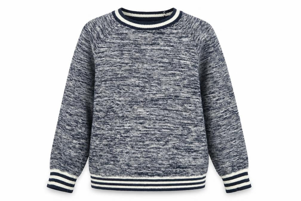 Front view of Crew Clothing Women's Blue Cotton Crew Neck Jumper, size 12