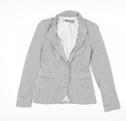 Stradivarius Women Grey Small Two-Button Blazer Jacket