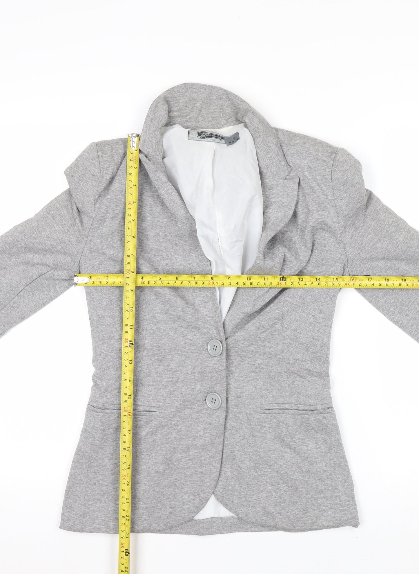 Stradivarius Women Grey Small Two-Button Blazer Jacket