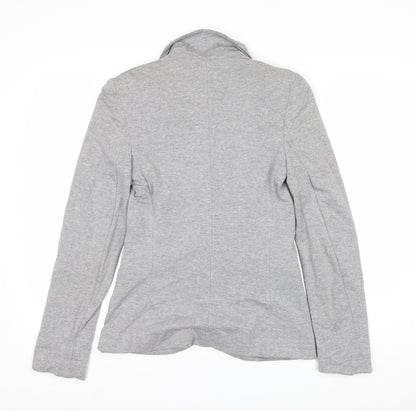 Stradivarius Women Grey Small Two-Button Blazer Jacket