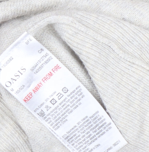 Oasis Womens Beige Red Star Crew Neck Knit Jumper Size M