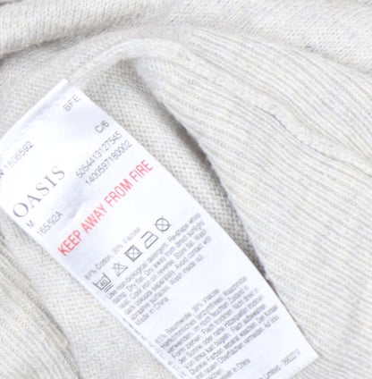 Oasis Womens Beige Red Star Crew Neck Knit Jumper Size M