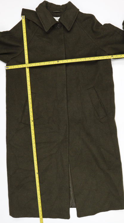 Marks and Spencer Women’s Green Wool Blend Long Overcoat Size 14