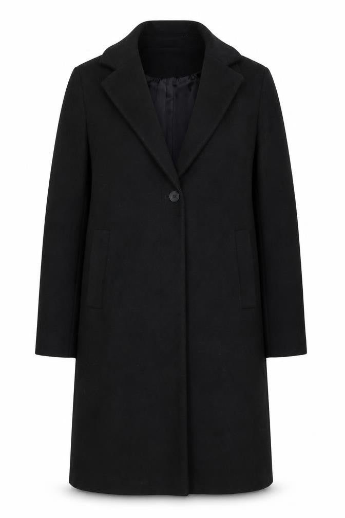 Marks and Spencer Women’s Black Long Overcoat Size 14 Regular Polyester