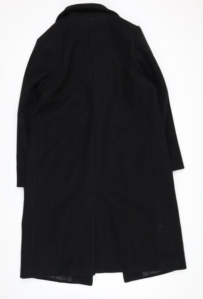 Marks and Spencer Women’s Black Long Overcoat Size 14 Regular Polyester