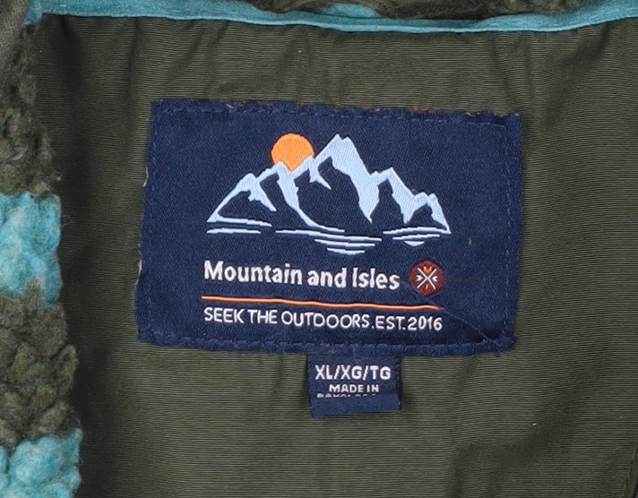 Mountain and Isles Men's Green Fleece Full Zip Jacket XL Outdoor Casual
