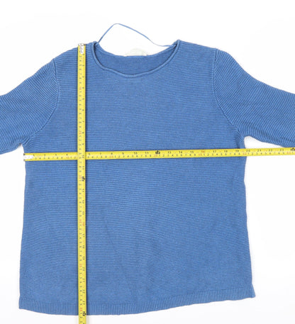 Seasalt Cornwall Women’s Blue Organic Cotton Pullover Jumper UK 8