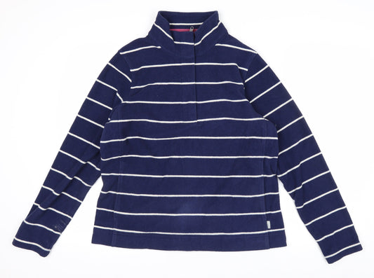 Rohan Womens Navy Striped Fleece Pullover Sweatshirt Size M