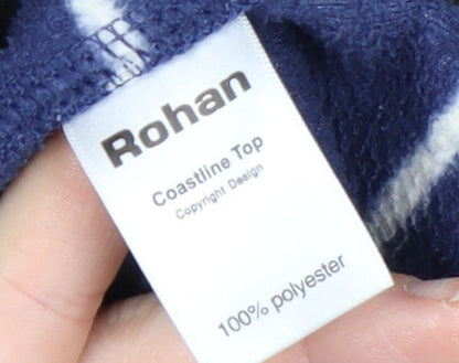 Rohan Womens Navy Striped Fleece Pullover Sweatshirt Size M