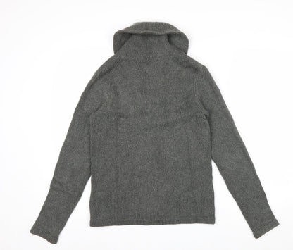 Ralph Lauren Women's Grey M Cardigan Cotton Cashmere Shawl Collar Knit