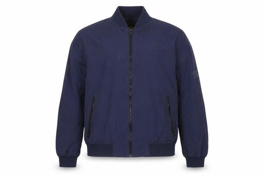 Next Men's Blue Nylon Bomber Jacket L Casual Zip Pockets