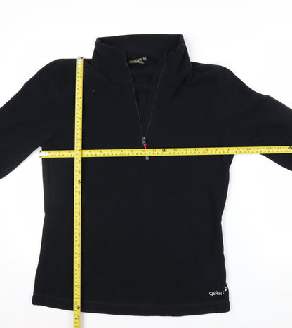 Gelert Womens Black Size 12 Fleece 1/2 Zip Pullover Sweatshirt