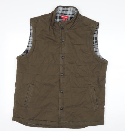 Unionbay Men's Brown Quilted Cotton Waistcoat XL Casual Workwear