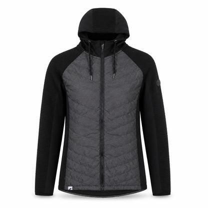 Trespass Women Black Grey Quilted Hooded Full Zip Jacket UK 12