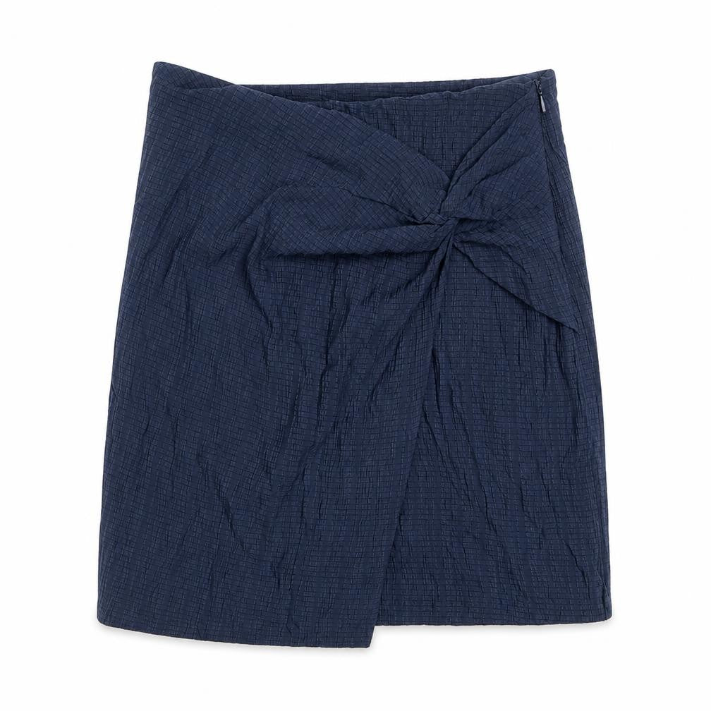 Threadbare Womens Blue Wrap Asymmetric Cotton Skirt Size 12