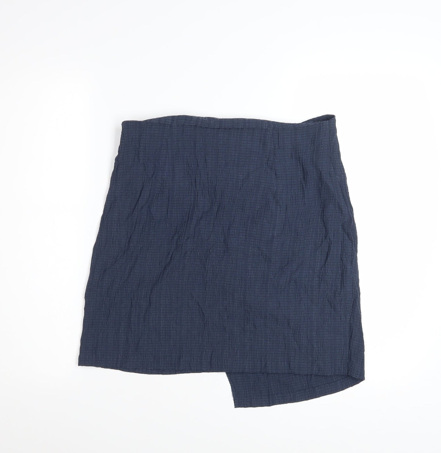 Threadbare Womens Blue Wrap Asymmetric Cotton Skirt Size 12
