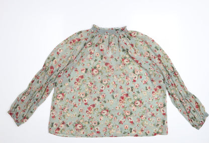 Zara Women’s Multicoloured Floral Chiffon Blouse Size S Long Sleeve