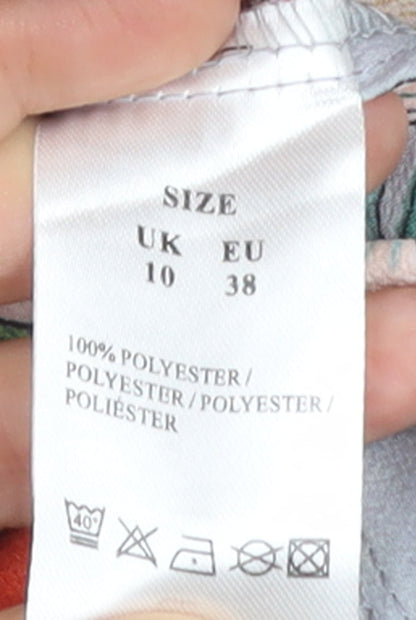 QED London Women's Multicoloured Floral Hi-Low A-Line Dress Size 10