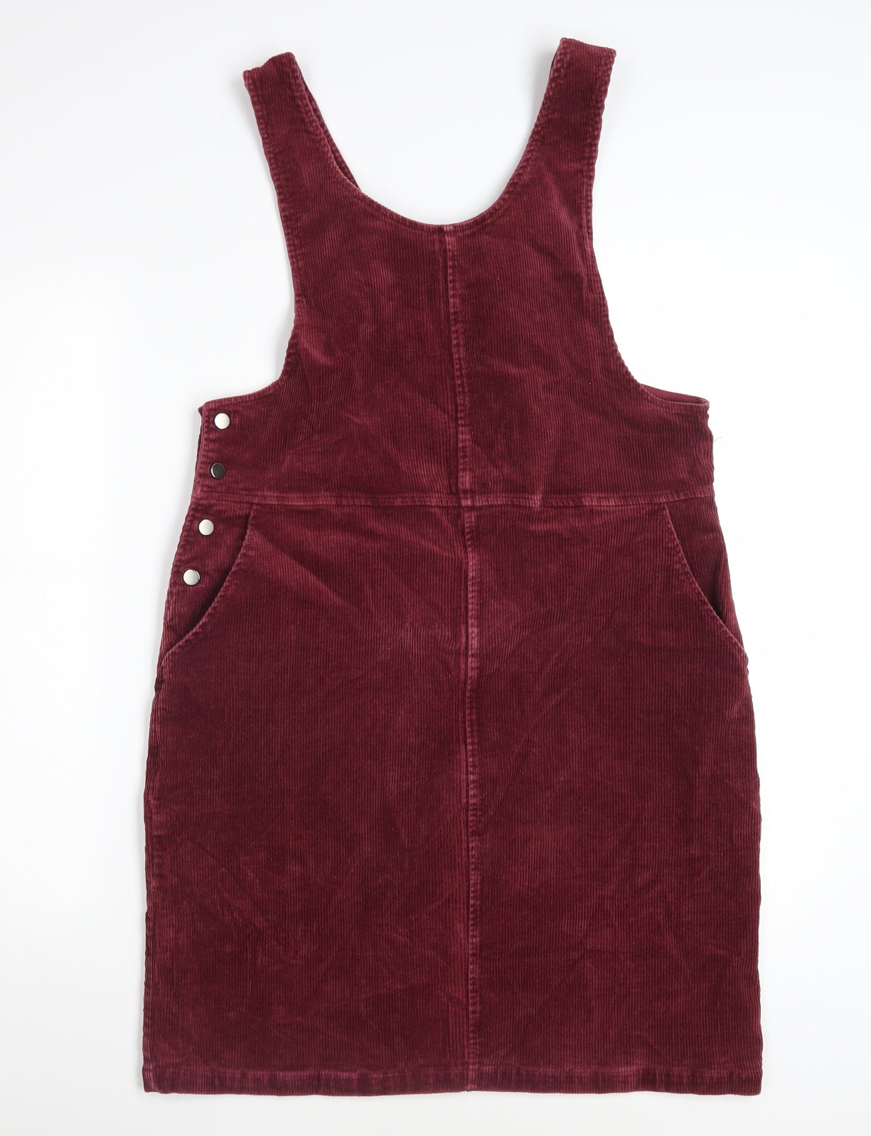Roman Womens Red Corduroy Pinafore Dress Size 12 Sleeveless Workwear