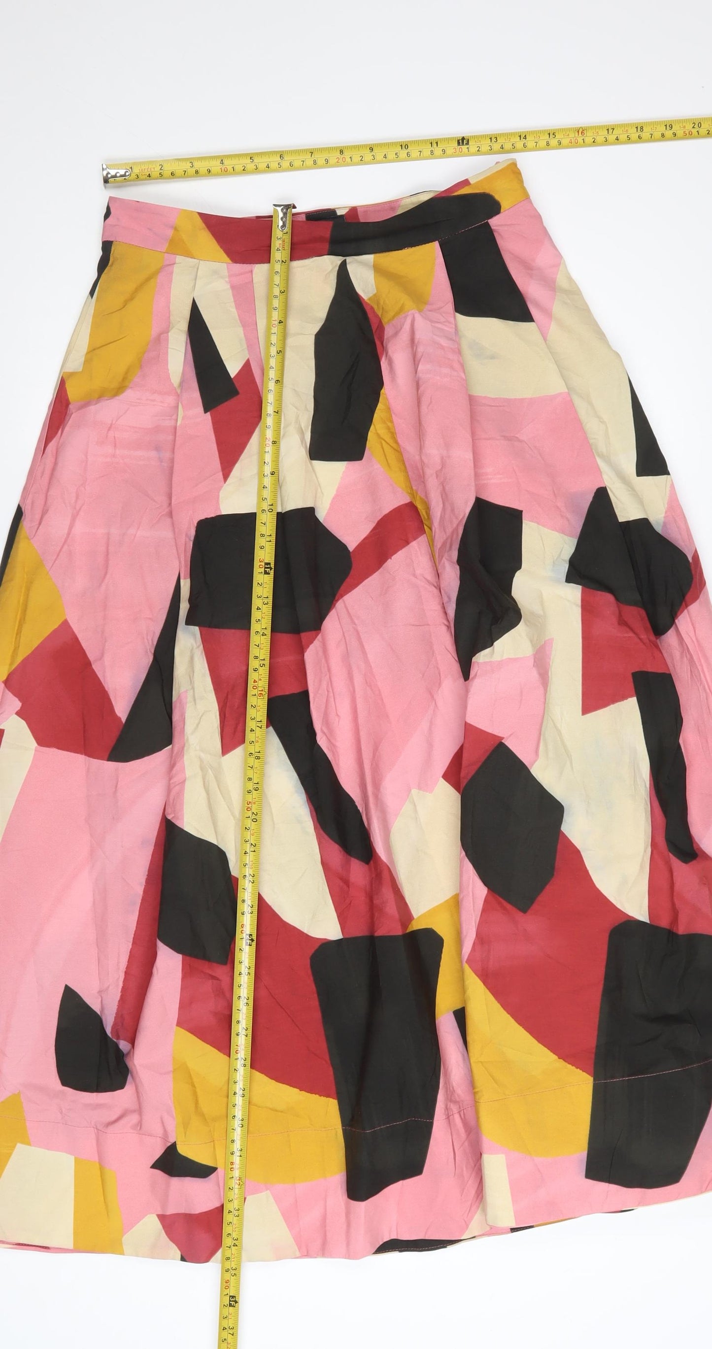 Zara Women's Multicoloured A-Line Midi Cotton Skirt Size M