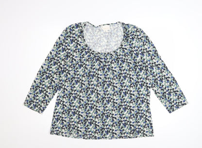 East Women’s Multicoloured Floral Jersey Tunic Blouse Size 18