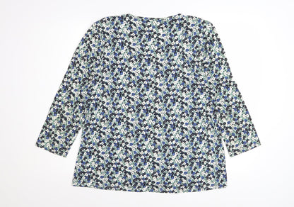 East Women’s Multicoloured Floral Jersey Tunic Blouse Size 18
