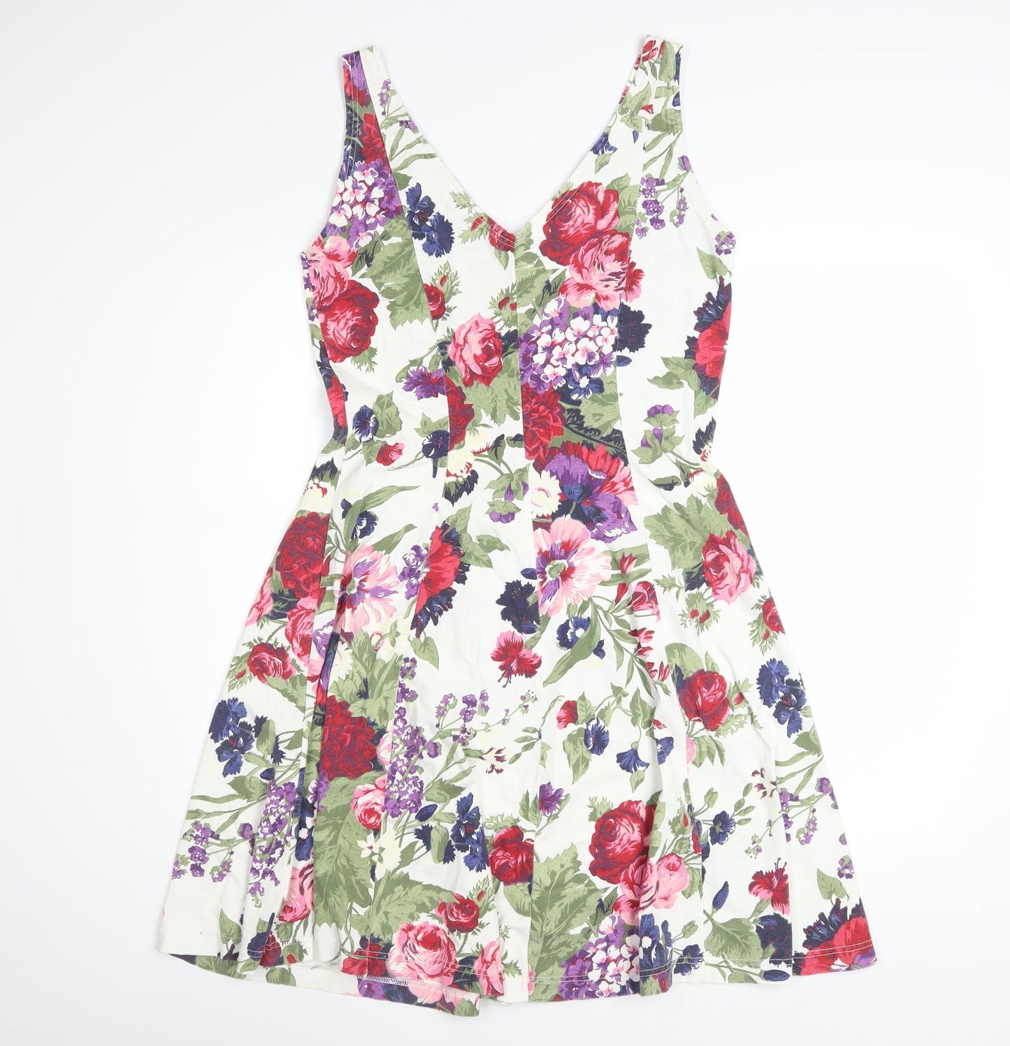 Style Et File Women's Multicoloured Floral Fit & Flare Cotton Dress Size 12