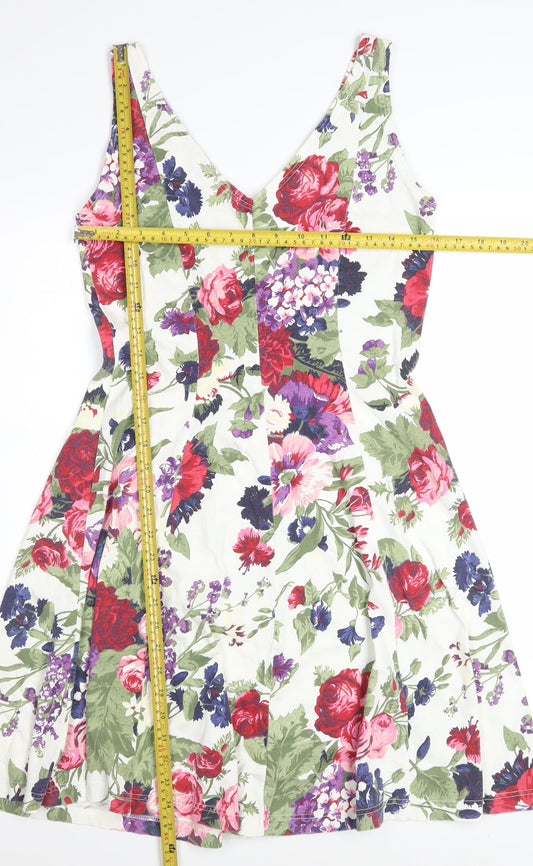 Style Et File Women's Multicoloured Floral Fit & Flare Cotton Dress Size 12