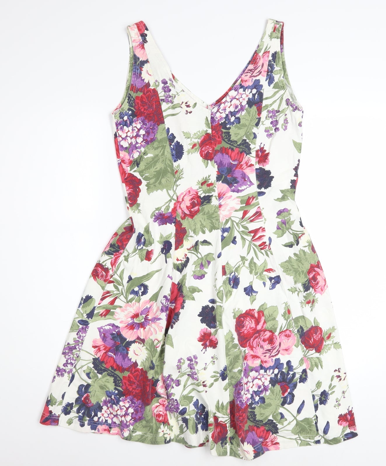 Style Et File Women's Multicoloured Floral Fit & Flare Cotton Dress Size 12