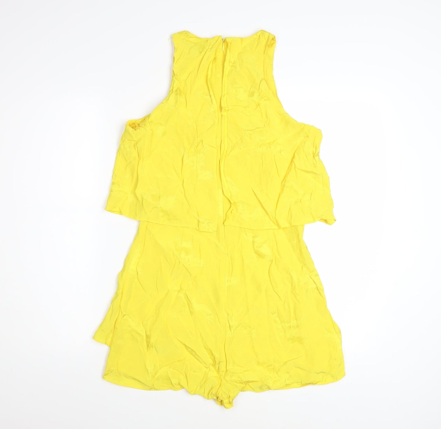 River Island Women's Yellow Sleeveless Woven Playsuit Size 10