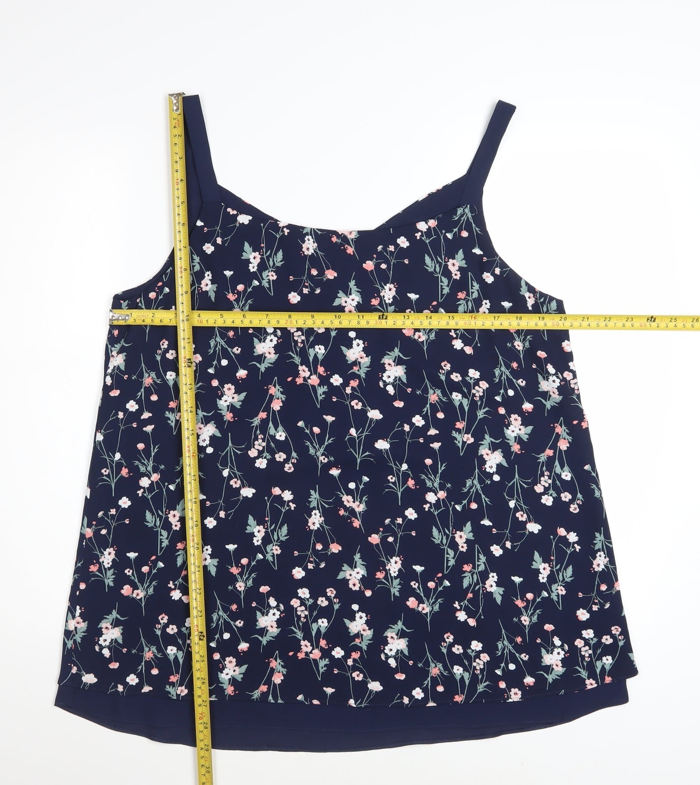 Nutmeg Women’s Blue Floral Camisole Top Size 16 Polyester Sleeveless