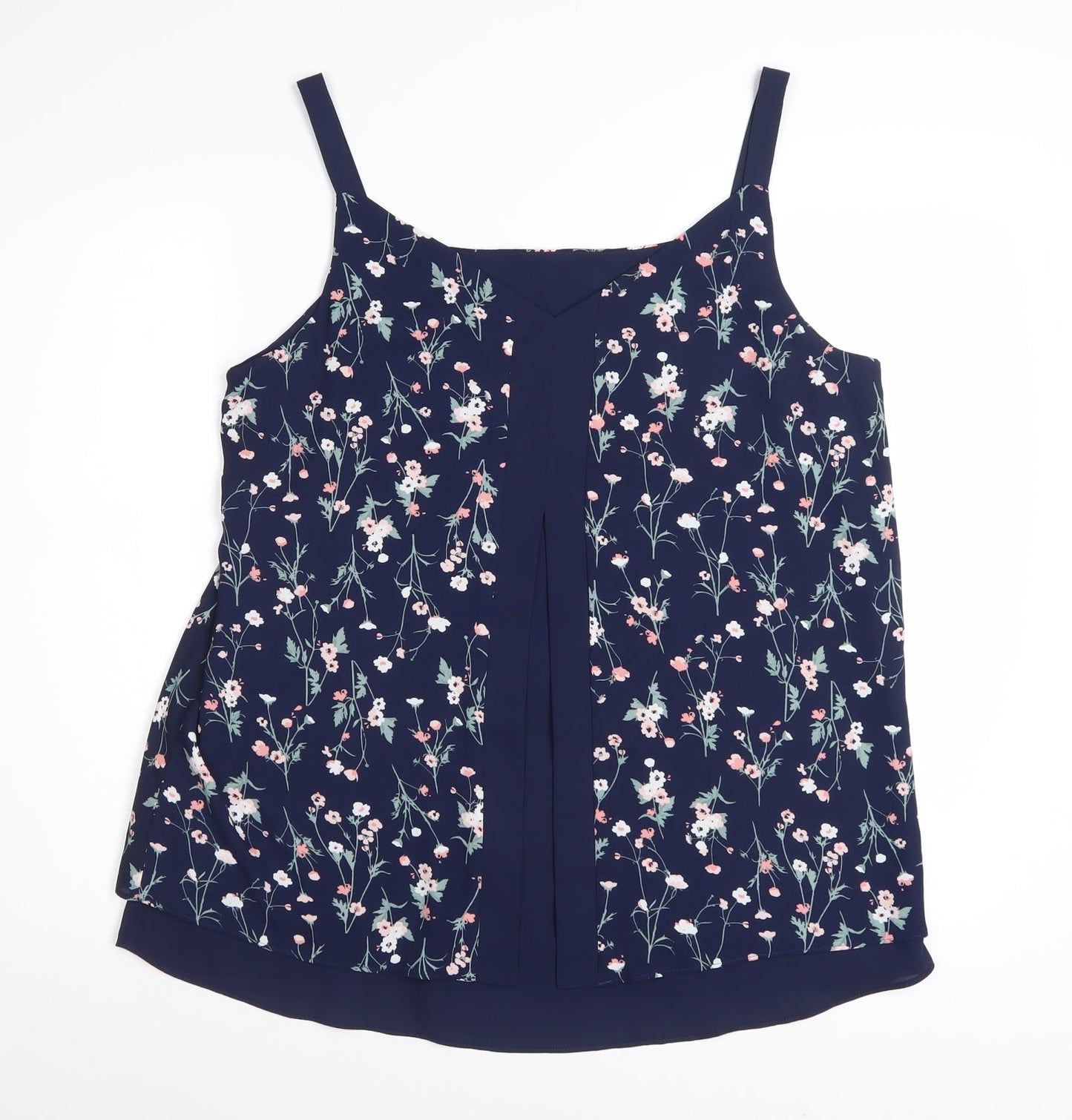 Nutmeg Women’s Blue Floral Camisole Top Size 16 Polyester Sleeveless