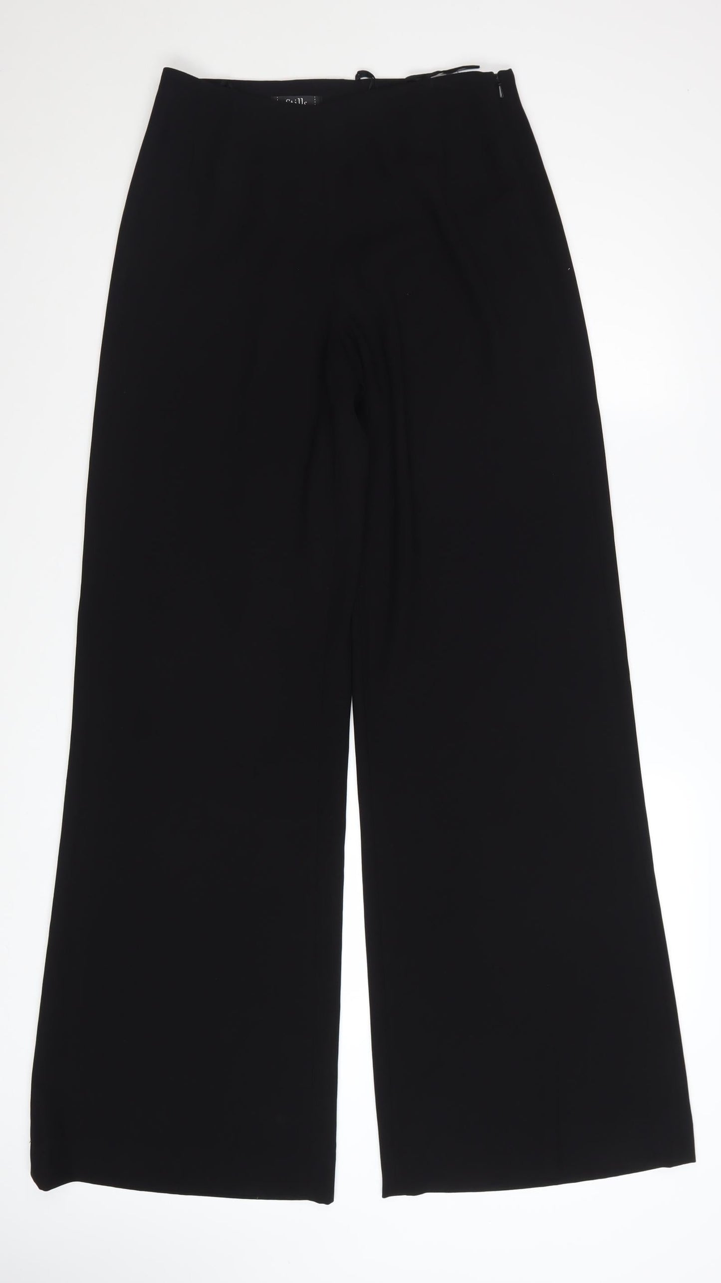Stills Women's Black Wide-Leg Crepe Trousers Size 10