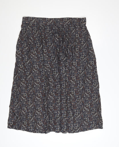 Fat Face Women's Blue Paisley Viscose A-Line Midi Skirt Size 14