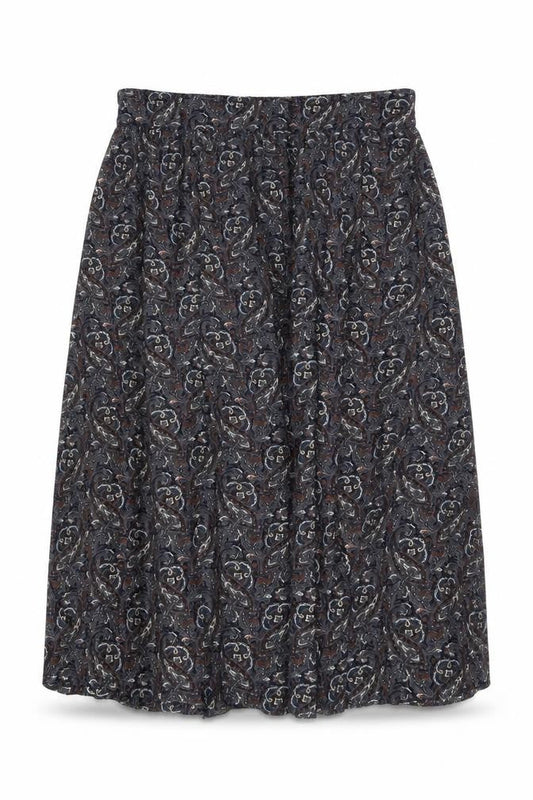Fat Face Women's Blue Paisley Viscose A-Line Midi Skirt Size 14