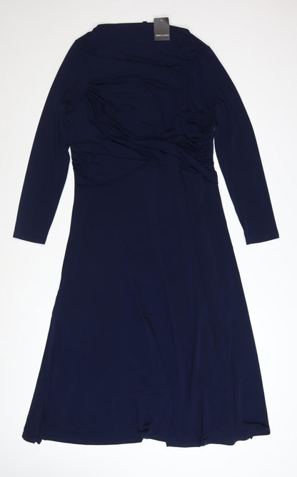 JD Williams Women’s Blue Size 16 Fit & Flare Long Sleeve Dress