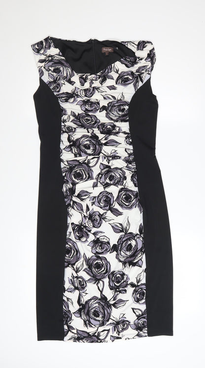 Phase Eight Women’s Black Floral Bodycon Dress Size 14