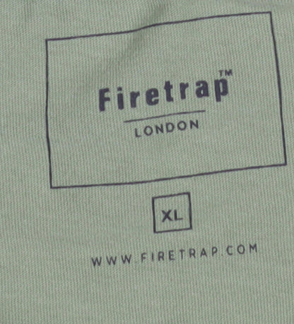 Firetrap Men's Green XL Graphic Logo Cotton T-Shirt
