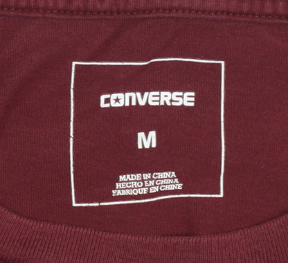 Converse Men's Red Graphic Logo T-Shirt Size M Crew Neck Cotton