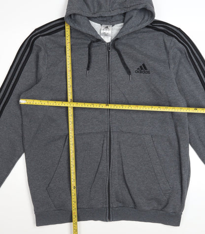 Adidas Men’s Grey Full Zip Hoodie XL Sportswear