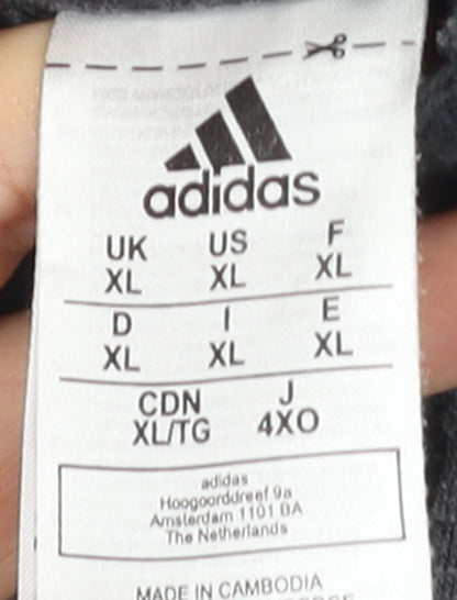 Adidas Men’s Grey Full Zip Hoodie XL Sportswear
