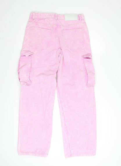 boohooMAN Men's Pink Corduroy Cargo Trousers Size 30 Regular