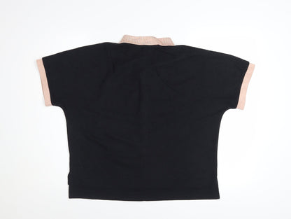 rag & bone Women's Black Short Sleeve Polo Shirt Size S