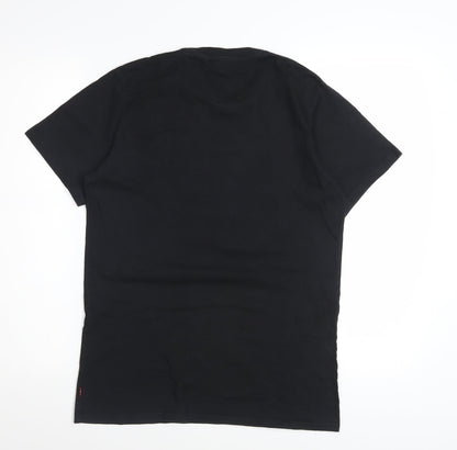Levi's Women's Black Embroidered Logo Cotton T-Shirt Size S